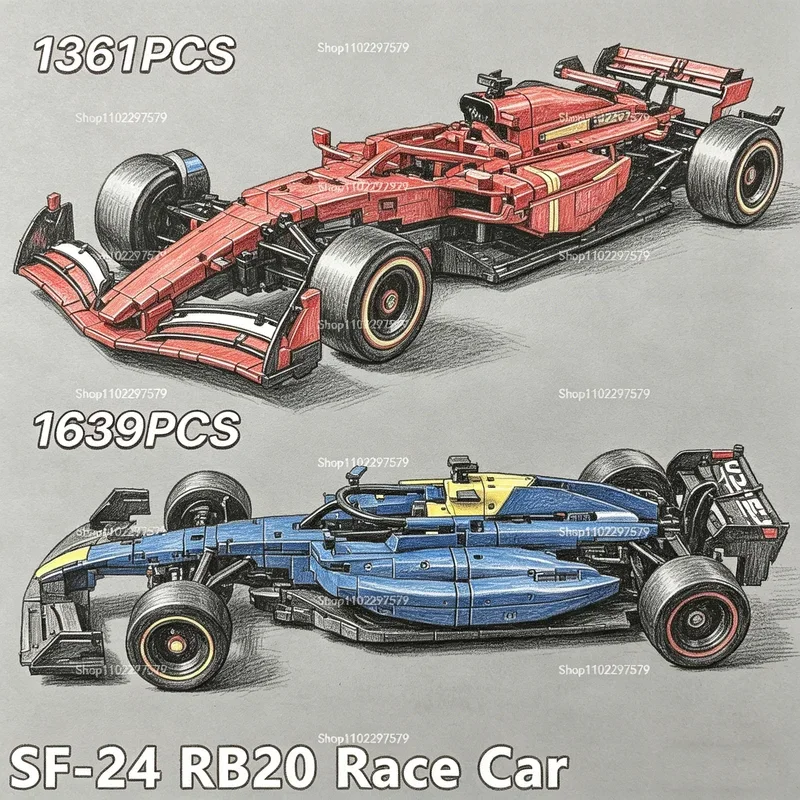 Model Kit Chemistry - 1361/1639PCS Technical RB20 SF-24 1:8 Scale