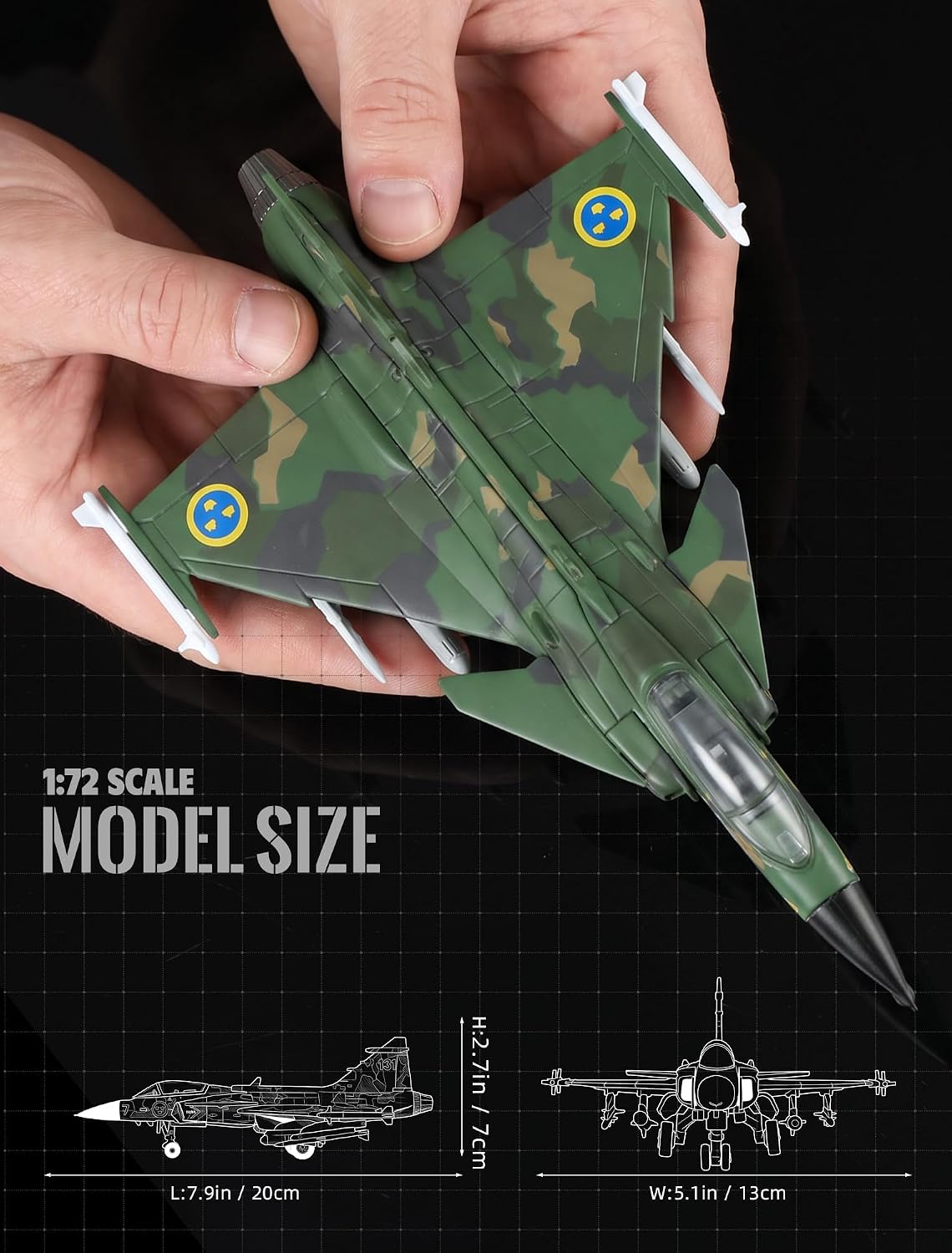 1:72 Scale JAS 39 Gripen Fight - Model Kit Aircraft 评论和价格