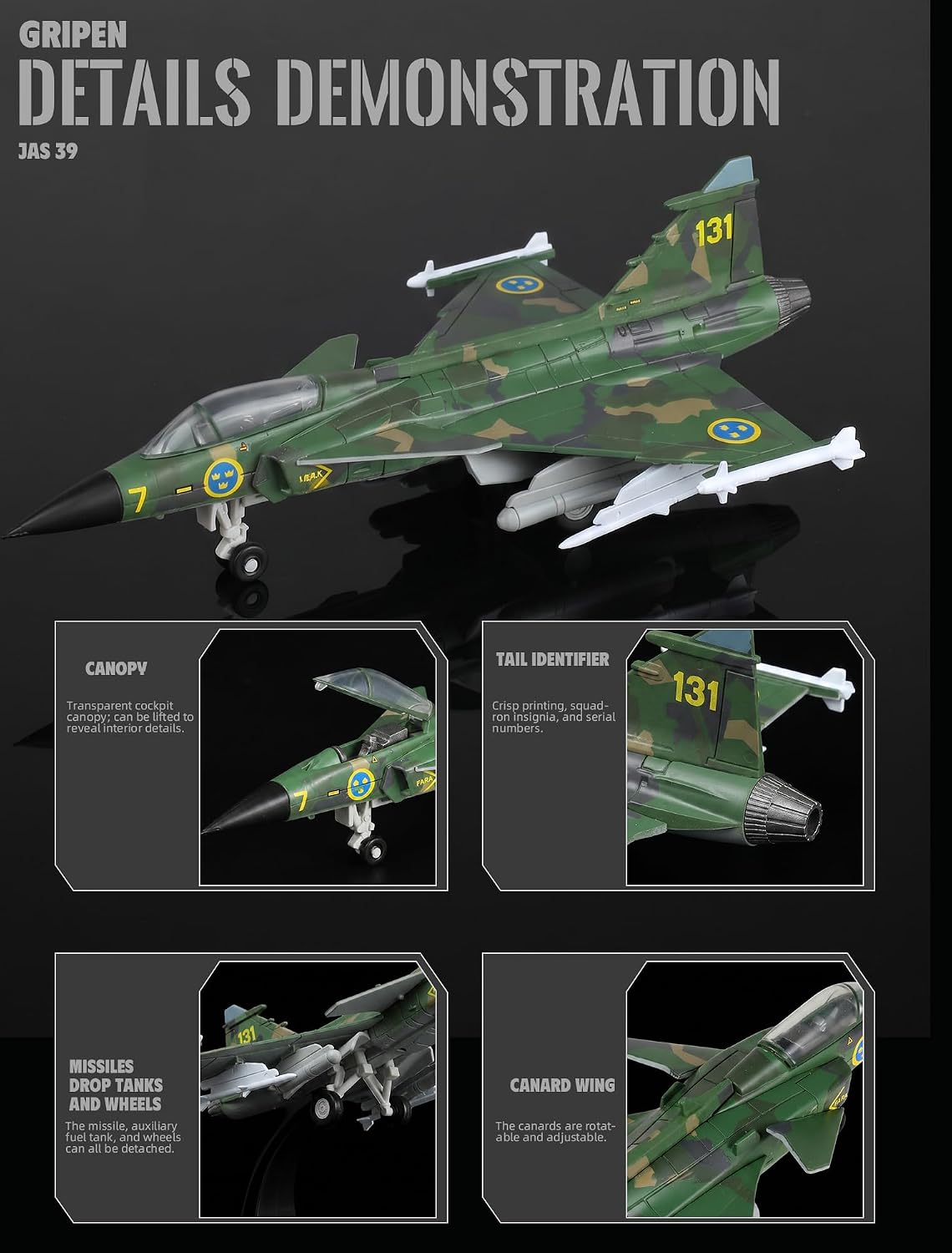 1:72 Scale JAS 39 Gripen Fight - Model Kit Aircraft 评论和价格